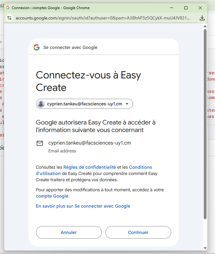 Capture #6 — Écran d’autorisations (OAuth)